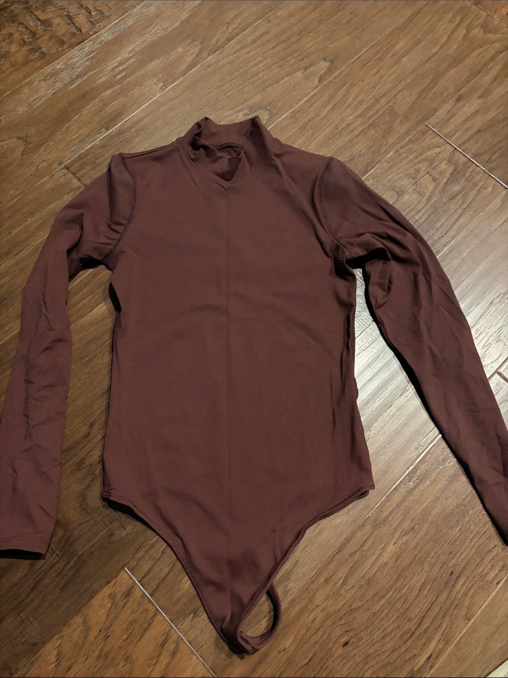 Abercrombie & Fitch Long-Sleeve Bodysuit in Deep Brown